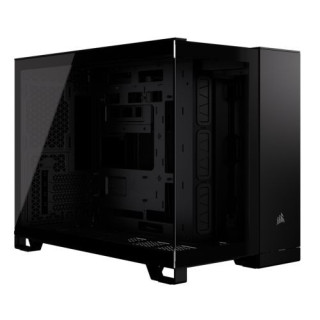 Corsair 2500X Dual Chamber Gaming Case w/ Glass Side & Front, Micro ATX, Mesh Panels, USB-C, Asus BTF Compatible, Black