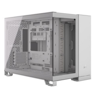 Corsair 2500X Dual Chamber Gaming Case w/ Glass Side & Front, Micro ATX, Mesh Panels, USB-C, Asus BTF Compatible, White