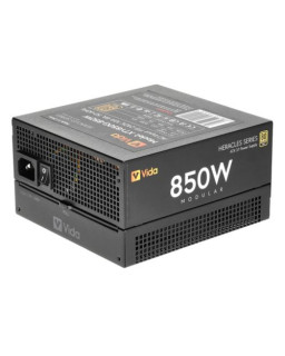 Vida 850W Heracles Black ATX 3.1 Gaming PSU, 80+ Gold, Fully Modular, 14cm Ultra-Quiet FDM Fan, Flat Black Cables, PCIe 5.1, Power Lead Not Included
