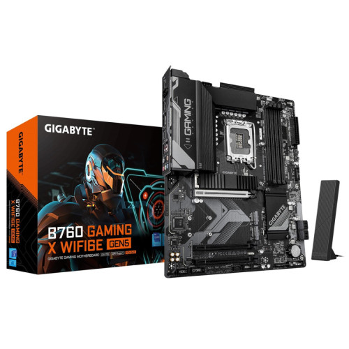 Gigabyte B760 GAMING X WIFI6E GEN5 Socket Motherboard, ATX, 4 x DDR5 Slots, 3 x M.2 Socket, GbE LAN, 2 x USB Type C, 1x HDMI Por