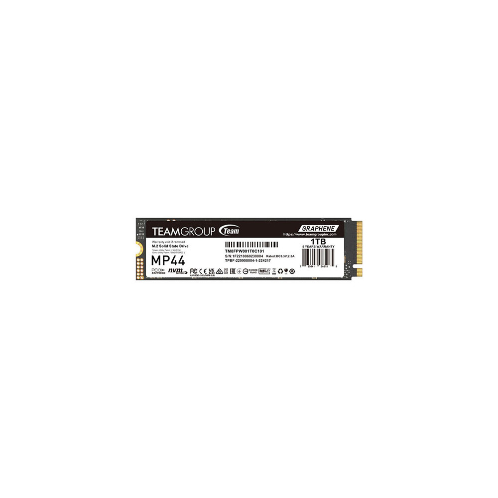 Team 1TB MP44 M.2 NVMe Gen4 SSD, M.2 2280, PCIe4, R/W 7400/6500 MB/s, Heat Dissipating Graphene Label
