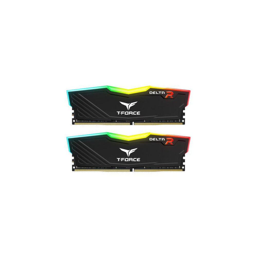 Team T-Force Delta RGB 32GB Kit (2 x 16GB), DDR4, 3200MHz (PC4-25600), CL16, XMP 2.0, DIMM Memory, Black