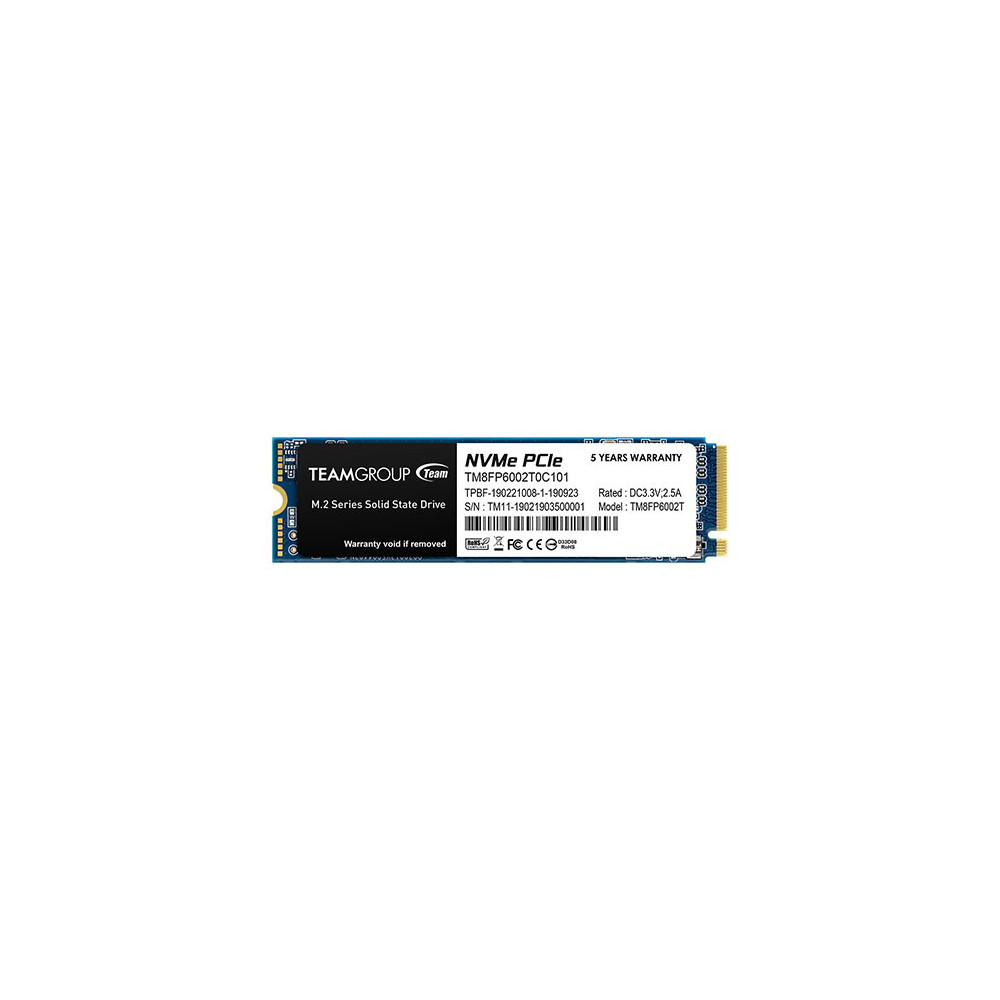 Team 2TB MP33 M.2 NVMe Gen3 SSD, M.2 2280, PCIe3, R/W 1800/1500 MB/s