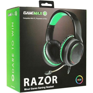 GameMax Razor Wired Gaming Headset & Mic, RGB...
