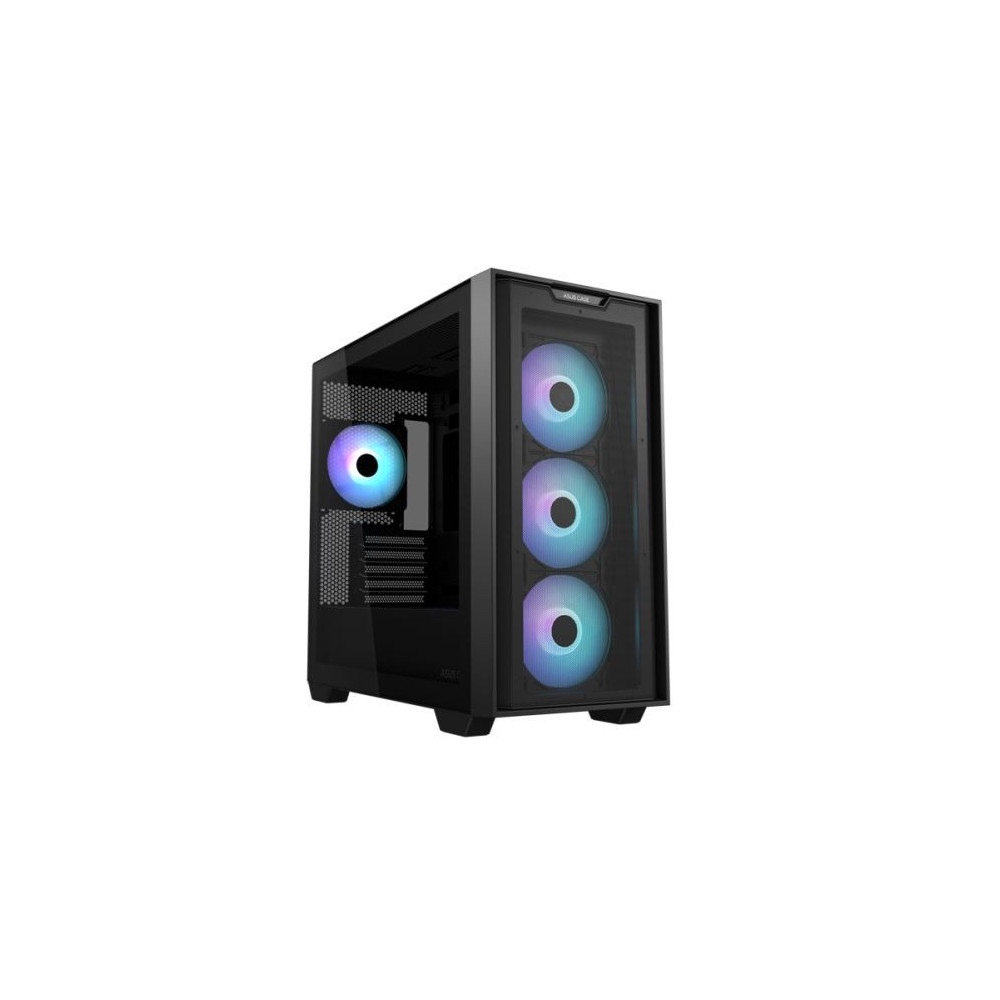 Asus A21 Plus ARGB Gaming Case w/ Glass Window, Micro ATX, 4x ARGB Fans, 380mm GPU & 360mm Radiator Support, Asus BTF Compatible