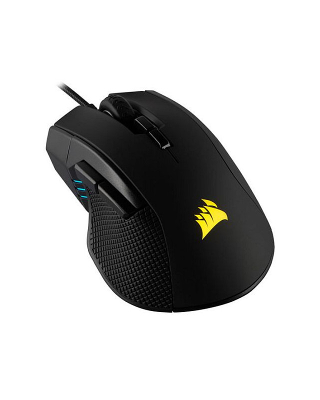 Corsair Ironclaw RGB FPS/MOBA Lightweight Gaming Mouse, Contoured Shape, Omron Switches, 18000 DPI, 7 Programmable Buttons