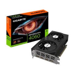Gigabyte NVIDIA GeForce RTX 4060 WINDFORCE OC 8G Graphics Card, 8GB GDDR6, 3072 CUDA Cores, 2475 MHz Core Clock, Dual Fan, 2x Di