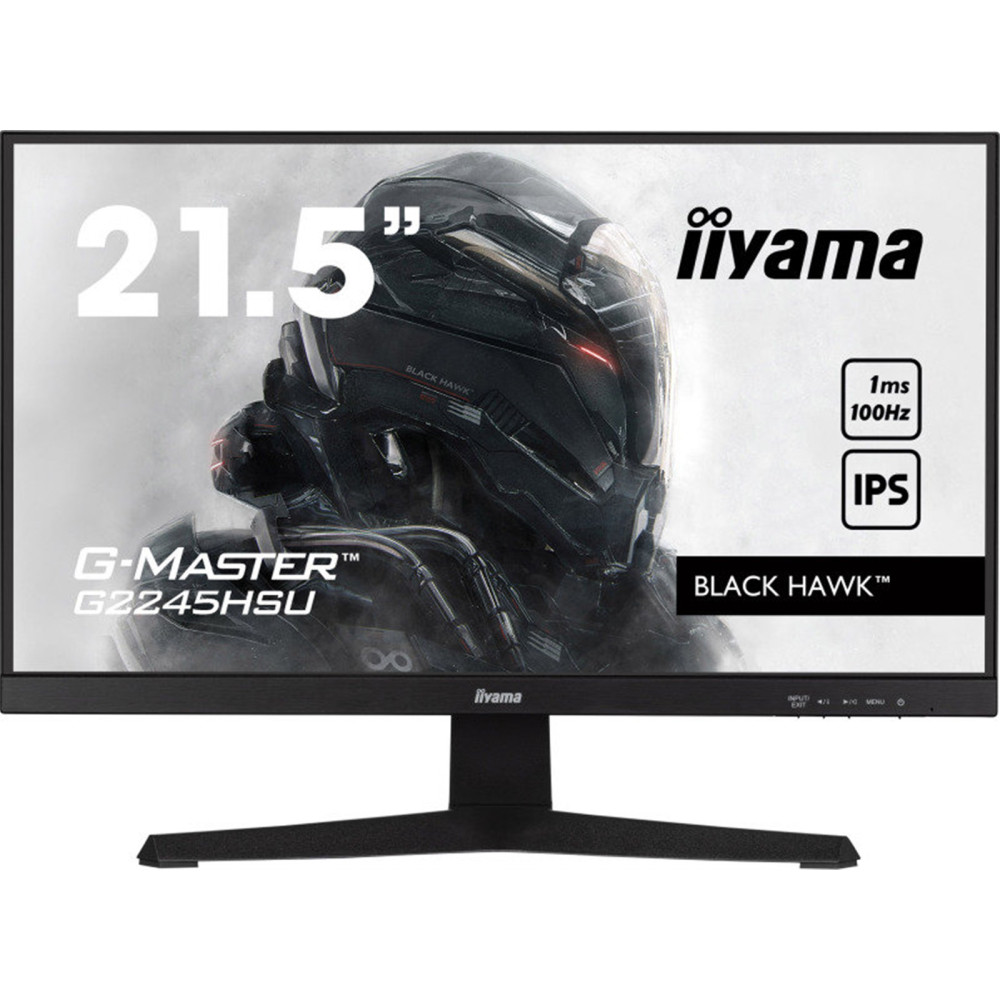 iiyama G-MASTER G2245HSU-B1 22 inch IPS Monitor, Full HD, 1ms, HDMI, DisplayPort, USB Hub, Freesync, 100Hz, Speakers, Black, Int