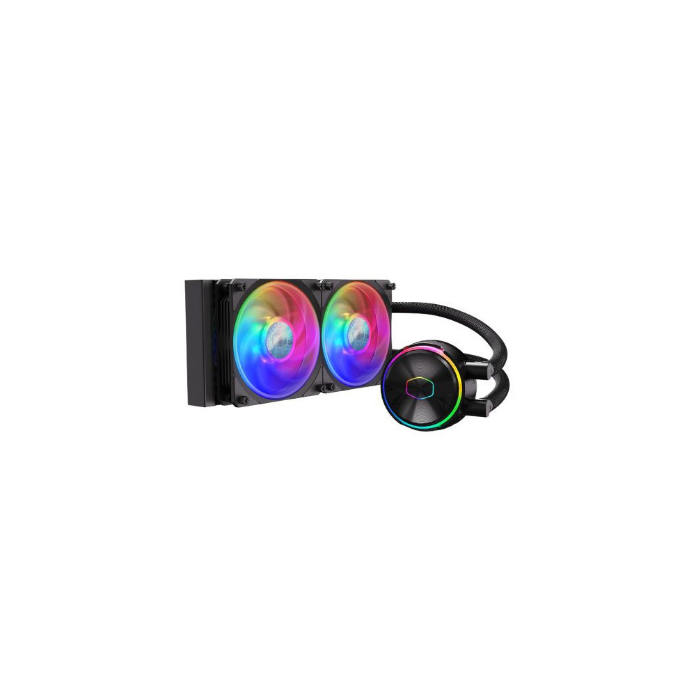 Cooler Master PL240 Flux ARGB 240mm Liquid CPU Cooler, 2x ARGB PWM Fans, RGB Pump Head, RGB Controller, Black