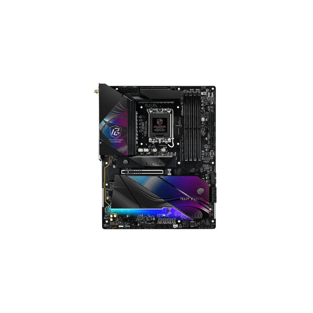 Asrock Z890 RIPTIDE WIFI, Intel Z890, 1851, ATX, 4 DDR5, HDMI, 2 TB4, Wi-Fi 7, 2.5G LAN, RGB, 5x M.2