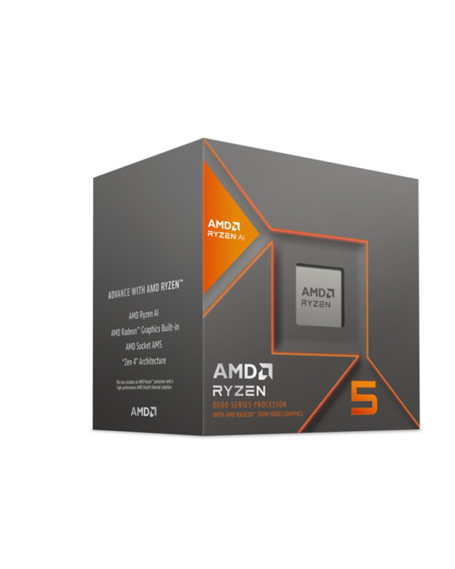 AMD Ryzen 5 8600G with Wraith Stealth Cooler, AM5, Up to 5.0GHz, 6-Core, 65W, 22MB Cache, 4nm, 8th Gen, Radeon Graphics