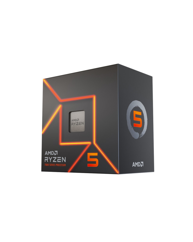 AMD Ryzen 5 7600 CPU w/ Wraith Stealth Cooler, AM5, 3.8GHz (5.1 Turbo), 6-Core, 65W, 38MB Cache, 5nm, 7th Gen, Radeon Graphics