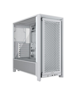 Corsair FRAME 4000D Modular Gaming Case w/ Glass Side, E-ATX, No Fans, InfiniRail Fan Mounting, USB-C, Asus BTF Compatible, Whit