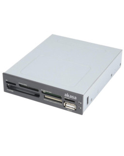 Akasa (AK-ICR-07) Internal Card Reader, 3.5" Bay, 6 Slot w/ USB 2.0 Port, Black & White Panels