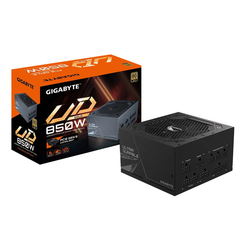**OPEN BOX** GIGABYTE UD850GM PG5 850W PSU, 120mm Smart Hydraulic Bearing Fan, 80 PLUS Gold, Fully Modular, UK Plug
