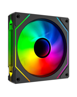Vida Infinity02 12cm ARGB PWM Case Fan, Hydraulic Bearing, Infinity Mirror Effect on Centre & Sides, 800-1800 RPM, Black