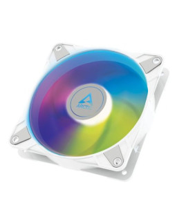 Arctic 12cm P12 Pressure Optimised PWM PST ARGB Case Fan, Fluid Dynamic, 12 LEDs, 0-2000 RPM, 0dB Mode, White
