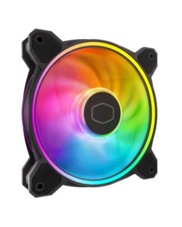 Cooler Master MasterFan MF120 Halo2 ARGB PWM 12cm Case Fan, Dual Loop Lighting, 0-2050 RPM, Rifle Bearing, Black