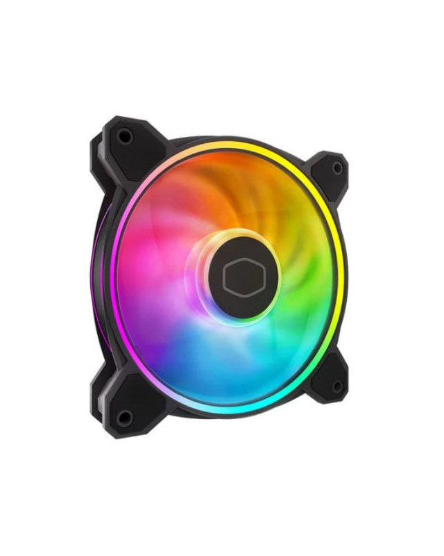 Cooler Master MasterFan MF120 Halo2 ARGB PWM 12cm Case Fan, Dual Loop Lighting, 0-2050 RPM, Rifle Bearing, Black
