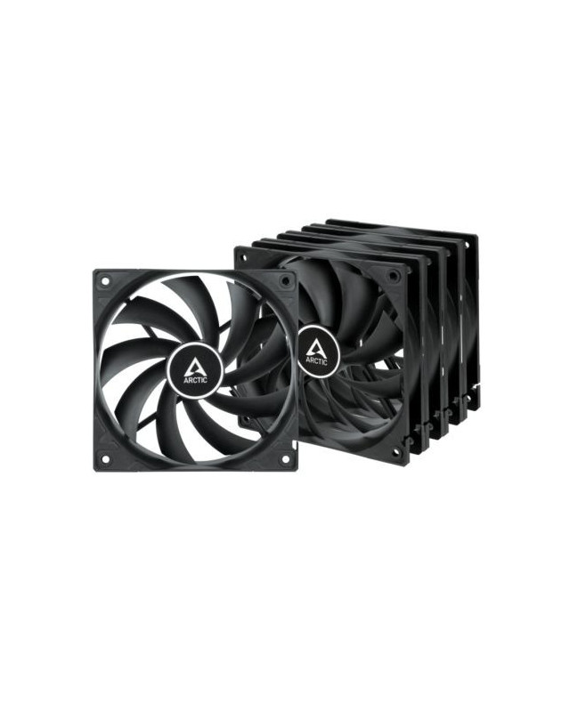 Arctic F12 Low Noise 12cm Case Fans (5 Pack), Black, 9 Blades, Fluid Dynamic, 1350 RPM, Value Pack