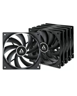 Arctic F12 12cm PWM PST Case Fan w/ Cable Splitter (5 Pack), Black, Fluid Dynamic, 230-1350 RPM