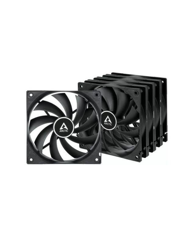 Arctic F12 12cm PWM PST Case Fan w/ Cable Splitter (5 Pack), Black, Fluid Dynamic, 230-1350 RPM