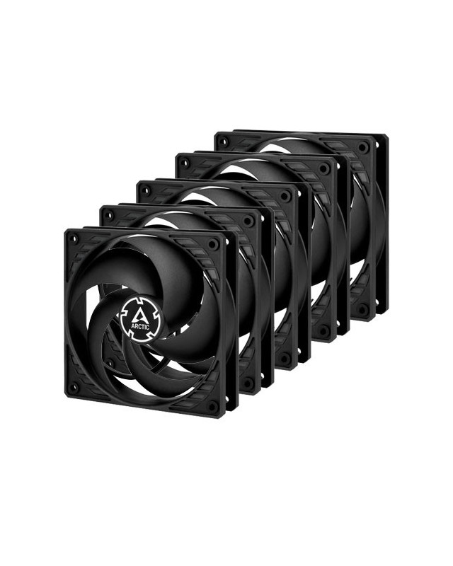 Arctic P12 12cm Pressure Optimised PWM PST Case Fans w/ Cable Splitter (5 Pack), Black, Fluid Dynamic, 200-1800 RPM, Value Pack