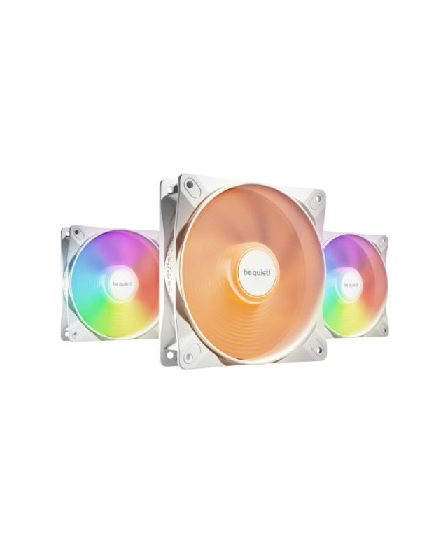 Be Quiet! (BL125) Light Wings LX 12cm PWM High-Speed ARGB Case Fans (3 Pack), Rifle Bearing, Impeller w/ 16 LEDs, Daisy-Chain, Up to 2100 RPM, White