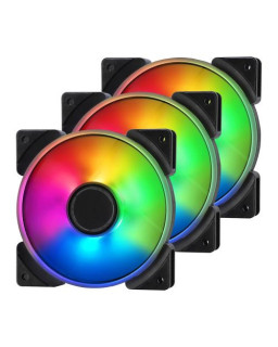 Fractal Design Prisma AL-12/PWM 12cm ARGB Case Fans (3 Pack), 7 Blades, Long Life Sleeve Bearing, 500-2000 RPM, Black