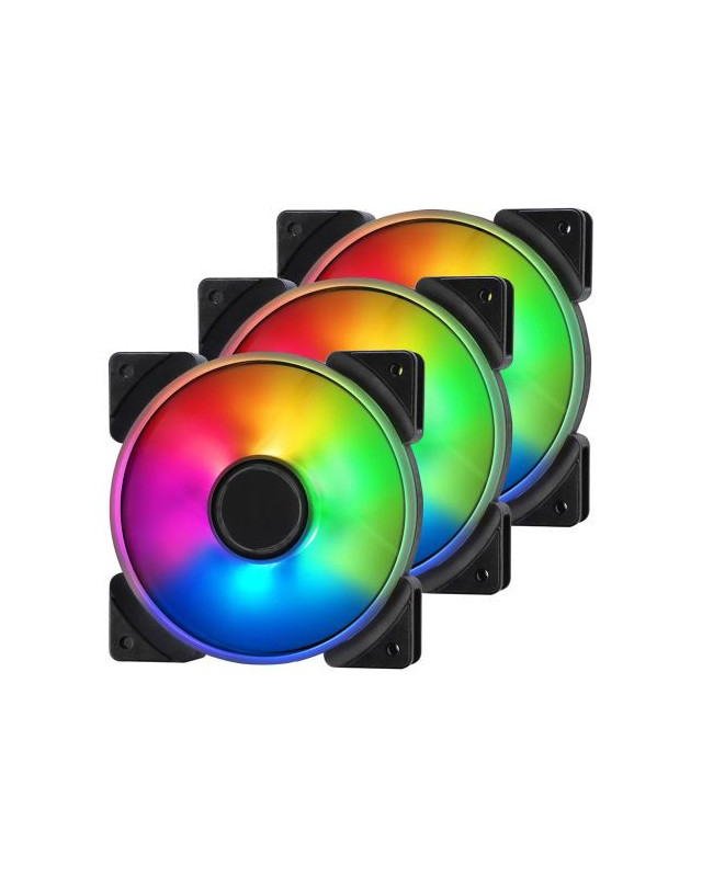Fractal Design Prisma AL-12/PWM 12cm ARGB Case Fans (3 Pack), 7 Blades, Long Life Sleeve Bearing, 500-2000 RPM, Black