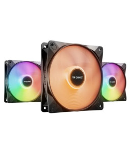 Be Quiet! (BL124) Light Wings LX 12cm PWM High-Speed ARGB Case Fans (3 Pack), Rifle Bearing, Impeller w/ 16 LEDs, Daisy-Chain, Up to 2100 RPM, Black