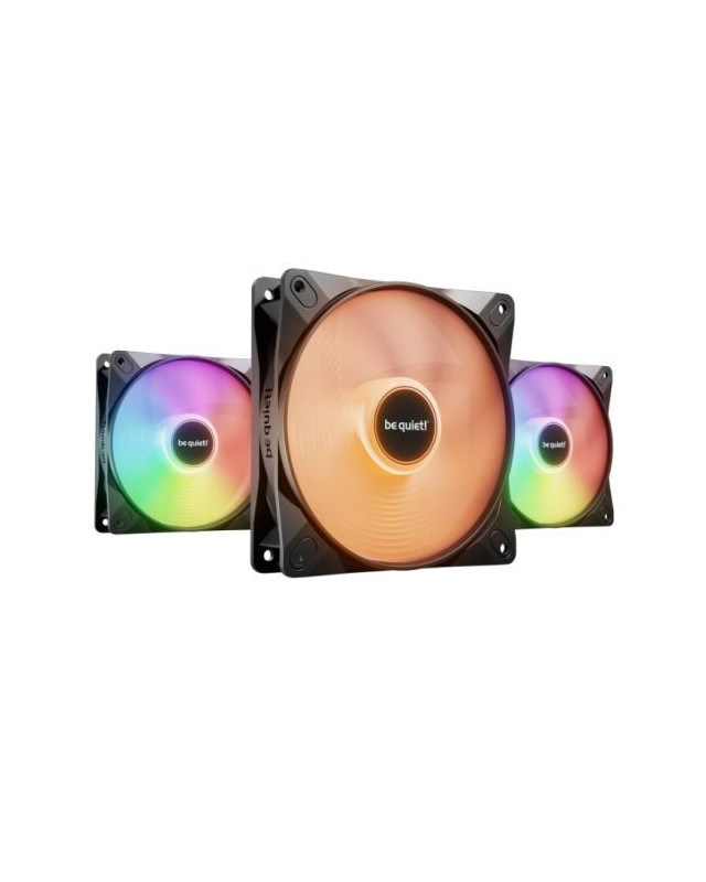 Be Quiet! (BL124) Light Wings LX 12cm PWM High-Speed ARGB Case Fans (3 Pack), Rifle Bearing, Impeller w/ 16 LEDs, Daisy-Chain, Up to 2100 RPM, Black