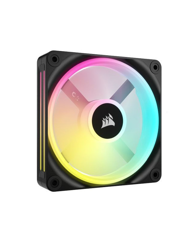 Corsair iCUE LINK QX120 12cm PWM RGB Case Fan, 34 RGB LEDs, Magnetic Dome Bearing, 2400 RPM, Black, Single Fan Expansion Kit