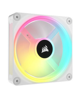 Corsair iCUE LINK QX120 12cm PWM RGB Case Fan, 34 RGB LEDs, Magnetic Dome Bearing, 2400 RPM, White, Single Fan Expansion Kit