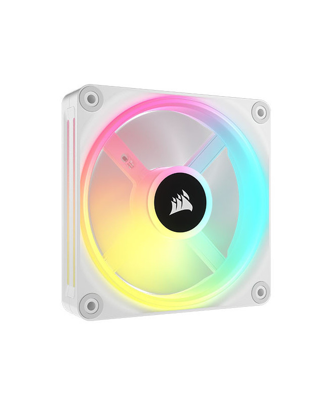 Corsair iCUE LINK QX120 12cm PWM RGB Case Fan, 34 RGB LEDs, Magnetic Dome Bearing, 2400 RPM, White, Single Fan Expansion Kit