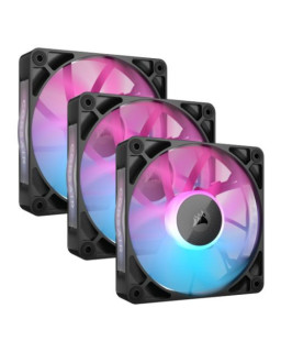 Corsair iCUE LINK RX120 RGB 12cm PWM Case Fans (3 Pack), 8 ARGB LEDs, Magnetic Dome Bearing, 2100 RPM, iCUE LINK Hub Included, Black