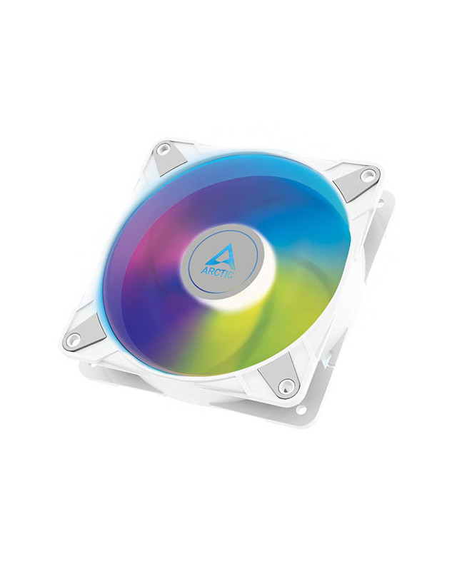 Arctic 14cm P14 Semi-Passive PWM PST ARGB Case Fan, Fluid Dynamic, 12 LEDs, 200-1900 RPM, 0dB Mode, White