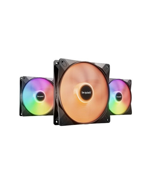 Be Quiet! (BL130) Light Wings LX 14cm PWM High-Speed ARGB Case Fans (3 Pack), Rifle Bearing, Impeller w/ 16 LEDs, Daisy-Chain, Up to 1800 RPM, Black