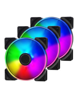 Fractal Design Prisma AL-14/PWM 14cm ARGB Case Fans (3 Pack), 7 Blades, Long Life Sleeve Bearing, 500-1700 RPM, Black