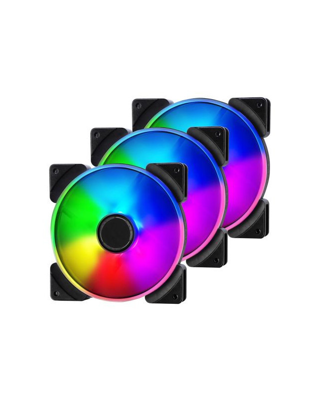Fractal Design Prisma AL-14/PWM 14cm ARGB Case Fans (3 Pack), 7 Blades, Long Life Sleeve Bearing, 500-1700 RPM, Black
