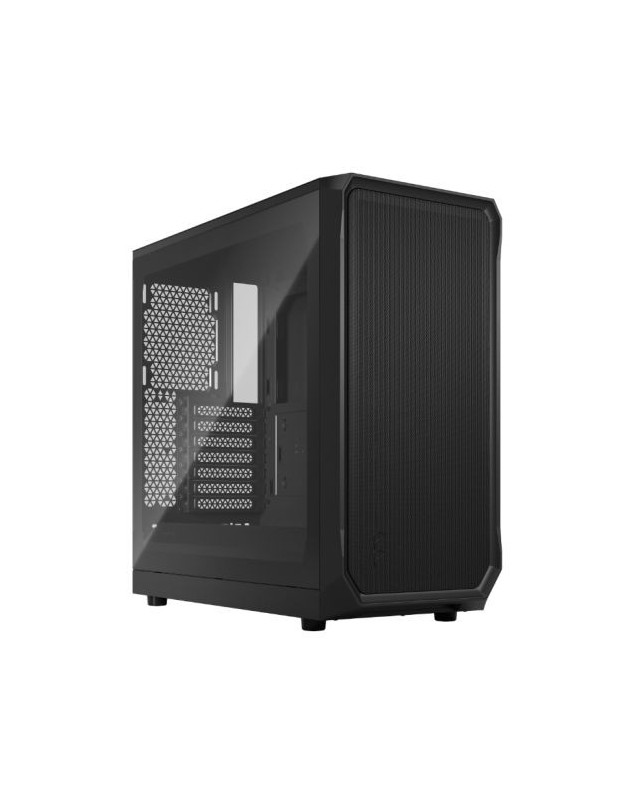 Fractal Design Focus 2 (Black TG) Gaming Case w/ Clear Glass Window, ATX, 2 Fans, Mesh Front, Innovative Shroud System