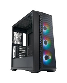 Cooler Master MasterBox 520 Mesh Gaming Case w/ Glass Side, E-ATX, 3x ARGB Fans, ARGB Fan Hub, FineMesh Front, USB-C, Black