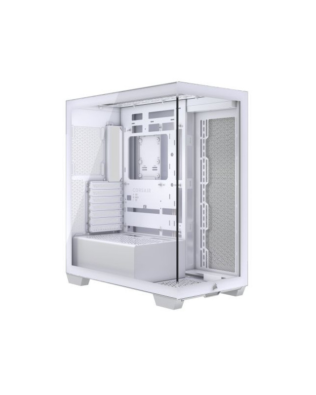 Corsair 3500X Gaming Case w/ Glass Side & Front, E-ATX, No Fans, USB-C, Asus BTF Compatible, White