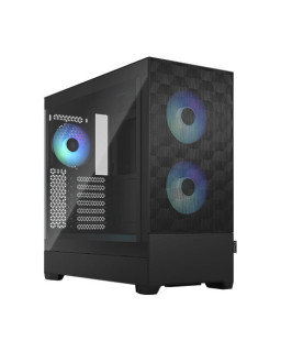 Fractal Design Pop Air RGB (Black TG) Gaming Case w/ Clear Glass Window, ATX, Hexagonal Mesh Front, 3 RGB Fans & ARGB Controller