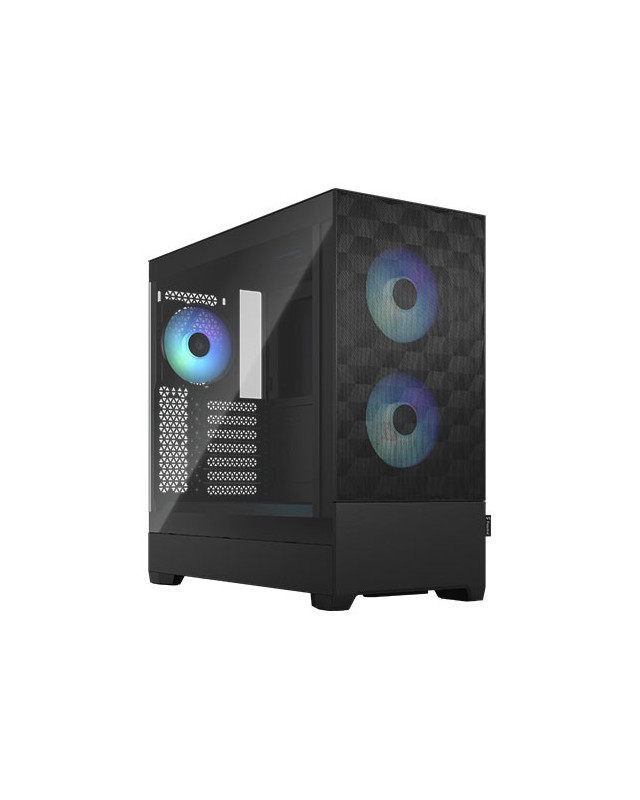 Fractal Design Pop Air RGB (Black TG) Gaming Case w/ Clear Glass Window, ATX, Hexagonal Mesh Front, 3 RGB Fans & ARGB Controller