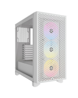 Corsair 3000D RGB Airflow Gaming Case w/ Glass Window, ATX, 3x AR120 RGB Fans, GPU Cooling, 4-Slot GPU Support, High-Airflow Front, White