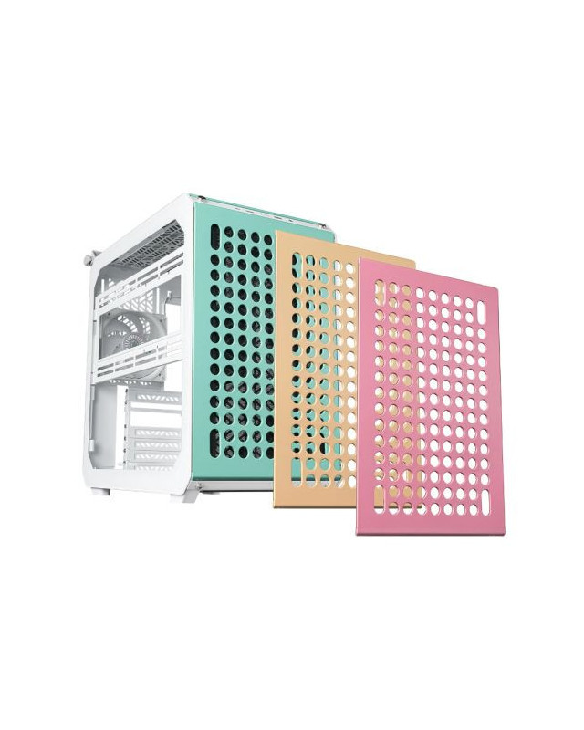 Cooler Master Qube 500 Flatpack Macaron Edition Modular Case w/ Glass Side, E-ATX, ARGB Fan, Highly Customisable, Multi-Colour Panels