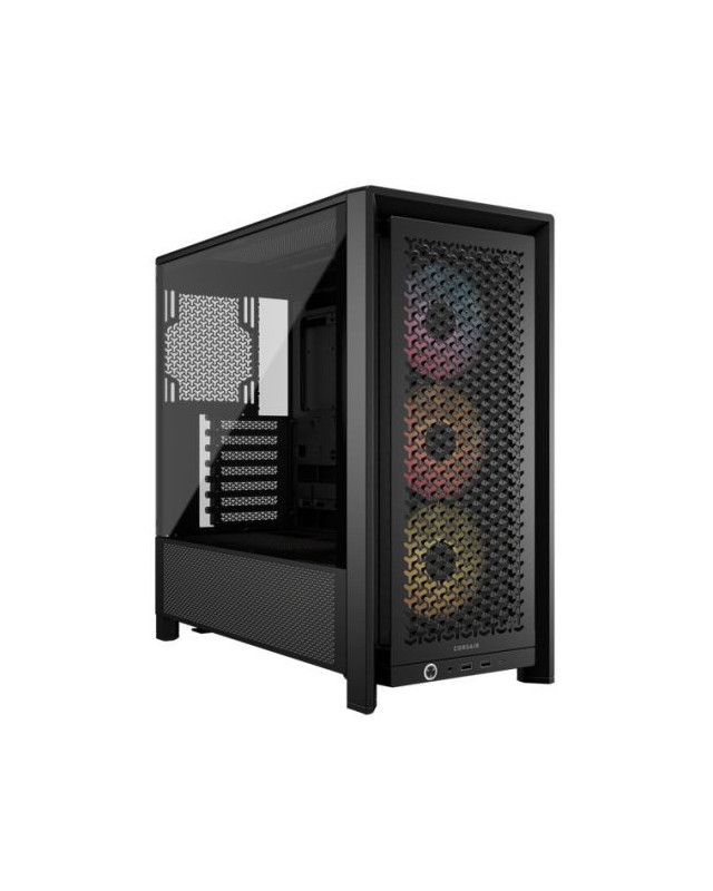 Corsair FRAME 4000D RS ARGB Modular Gaming Case w/ Glass Side, E-ATX, 3x ARGB Fans, InfiniRail Fan Mounting, USB-C, Asus BTF Compatible, Black