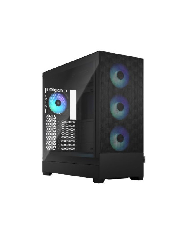 Fractal Design Pop XL Air RGB (Black TG) Gaming Case w/ Clear Glass Window, E-ATX, Hexagonal Mesh Front, 4 RGB Fans & RGB Controller