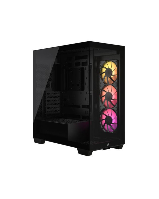 Corsair 3500X ARGB Gaming Case w/ Glass Side & Front, E-ATX, 3x ARGB Fans, USB-C, Asus BTF Compatible, Black